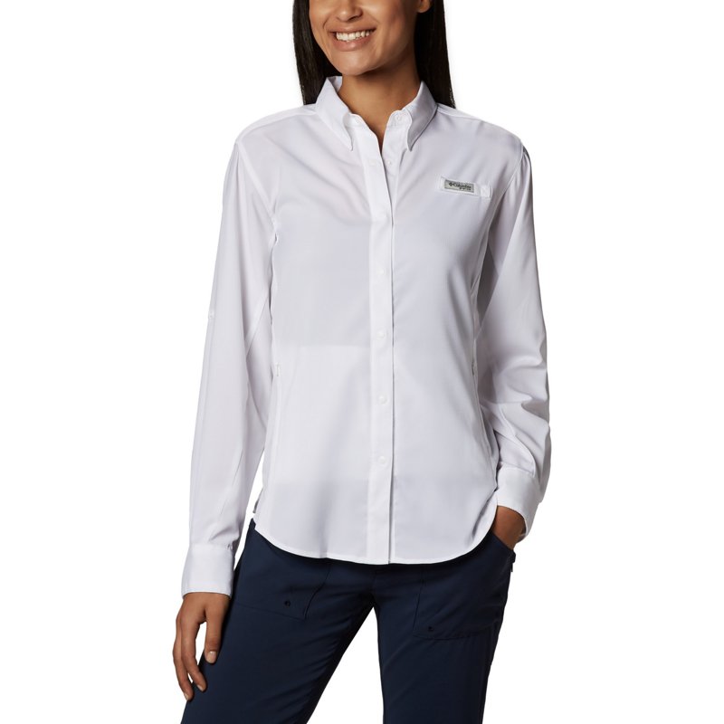 Columbia Sportswear Women's Tamiami Long Sleeve Shirt White, X-Small - Women's Fishing Tops at Academy Sports