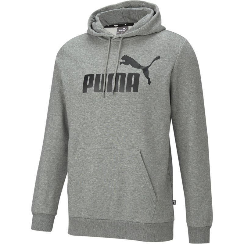 PUMA Men's Essential Big Logo Fleece Hoodie Gray, X-Large - Men's Athletic Performance Tops at Academy Sports