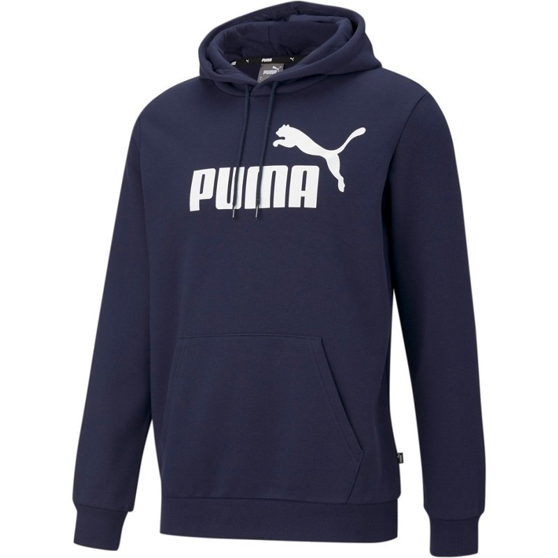 PUMA Men's Essential Big Logo Fleece Hoodie Navy Blue, Medium - Men's Athletic Performance Tops at Academy Sports