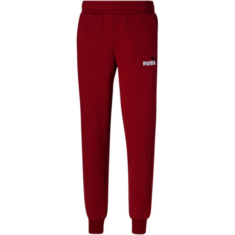 PUMA Men's Essential+ Embroidery Logo Fleece Sweatpants Intense Red, Large - Men's Athletic Performance Tops at Academy Sports