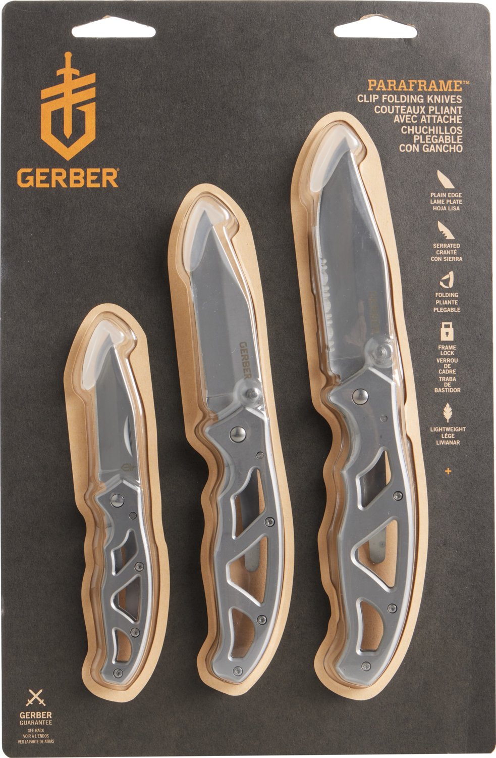 Gerber Paraframe Knife, Sharpener and Fire Starter Set SKU 31