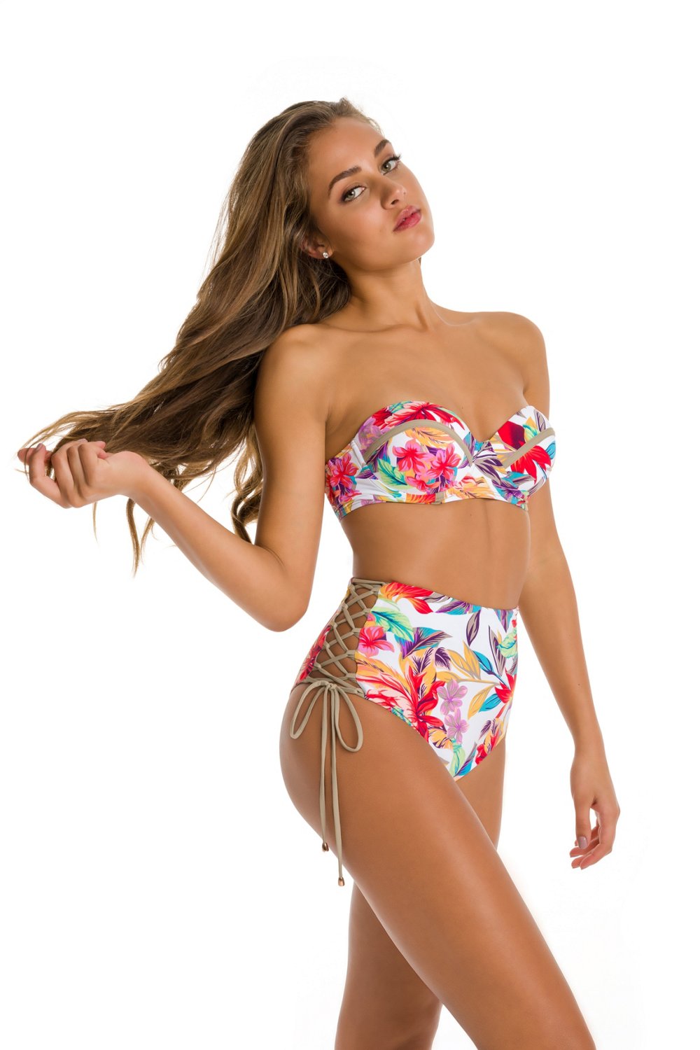 Miraclesuit Juniors'  Kiki Rio Marin Lace Down Swim High Waist Bottoms - view number 2