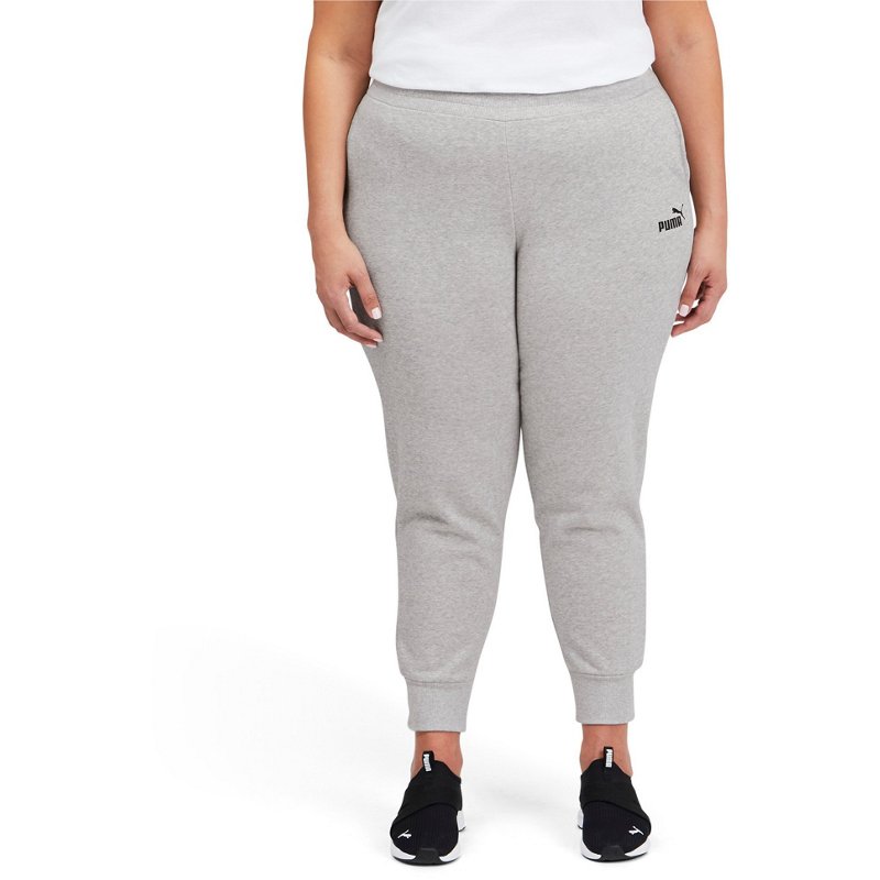 PUMA Women's Fleece Essential Plus Size Jogger Pants Gray, 1X - Women's Athletic Performance Tops at Academy Sports product image