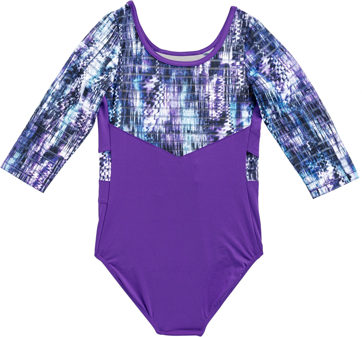 Rainbeau Moves Girls' Seismic Waves 3/4 Sleeve Mesh Leotard - view number 4