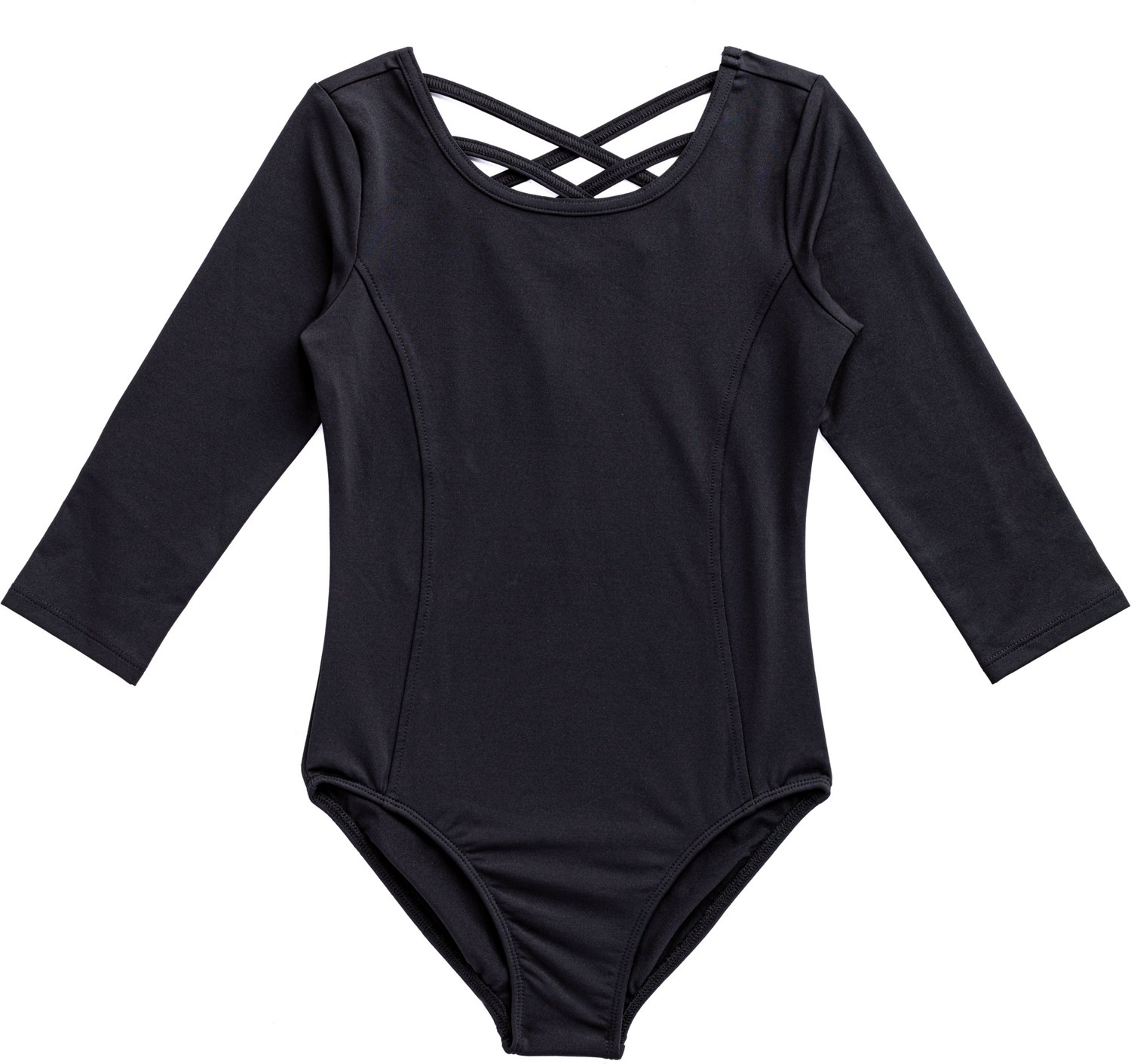 Rainbeau Moves Girls' Criss Cross Strap 3/4 Sleeve Leotard