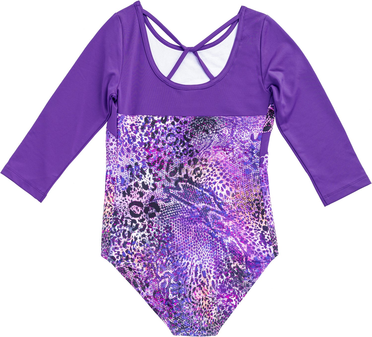 Rainbeau Moves Girls' Wild Animal Loop Back 3/4 Sleeve Leotard - view number 2