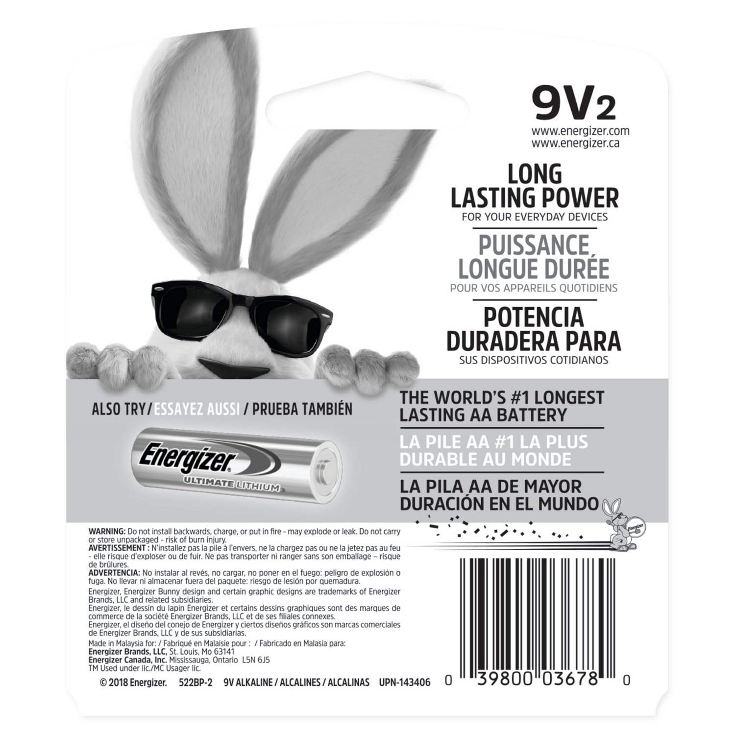 Energizer® Max 9V Batteries 2-Pack - view number 5