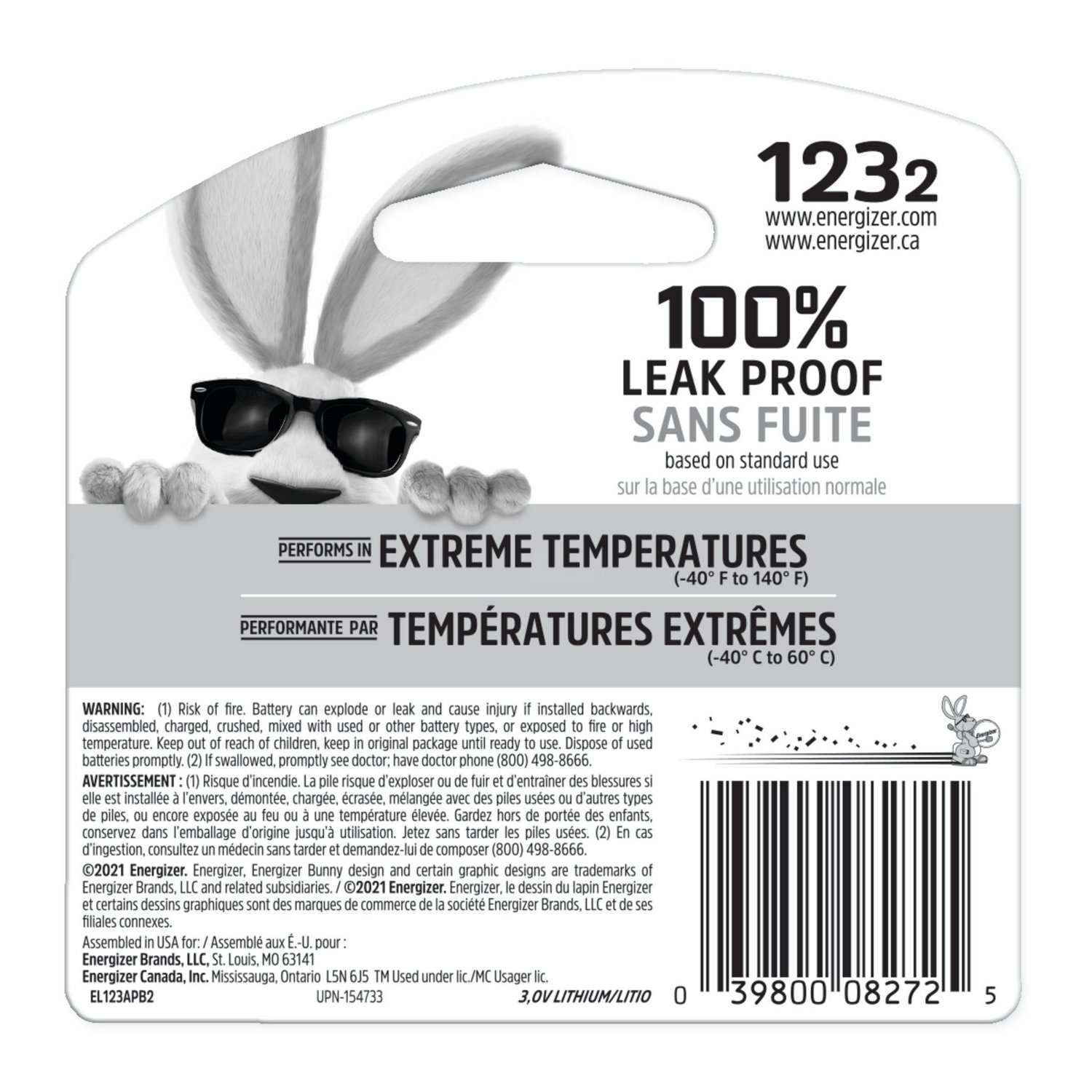 Energizer® 123 3V Lithium Batteries 2-Pack - view number 2