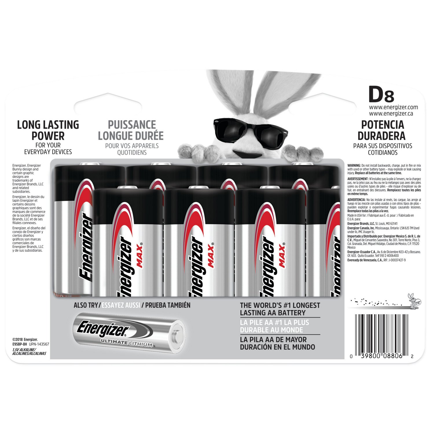 Energizer® Max Alkaline D Batteries 8-Pack - view number 2