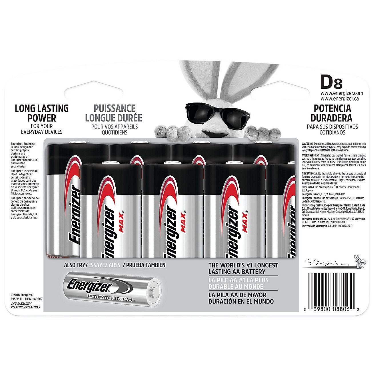 Energizer® Max Alkaline D Batteries 8-Pack                                                                                      - view number 2