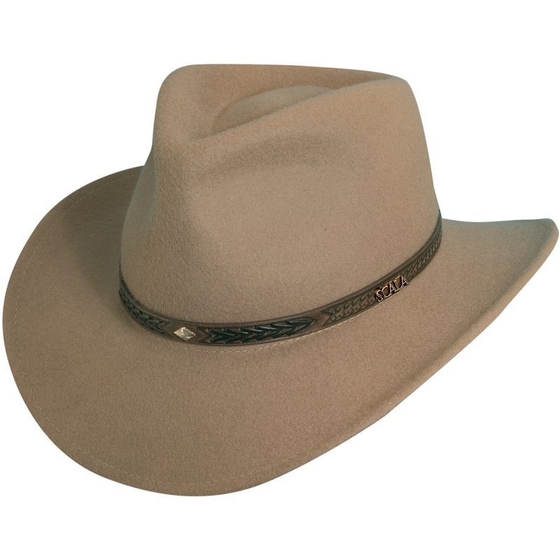 Scala Men's Wool Durango Hat Beige Light, Large - Men's Hunting/Fishing Headwear at Academy Sports