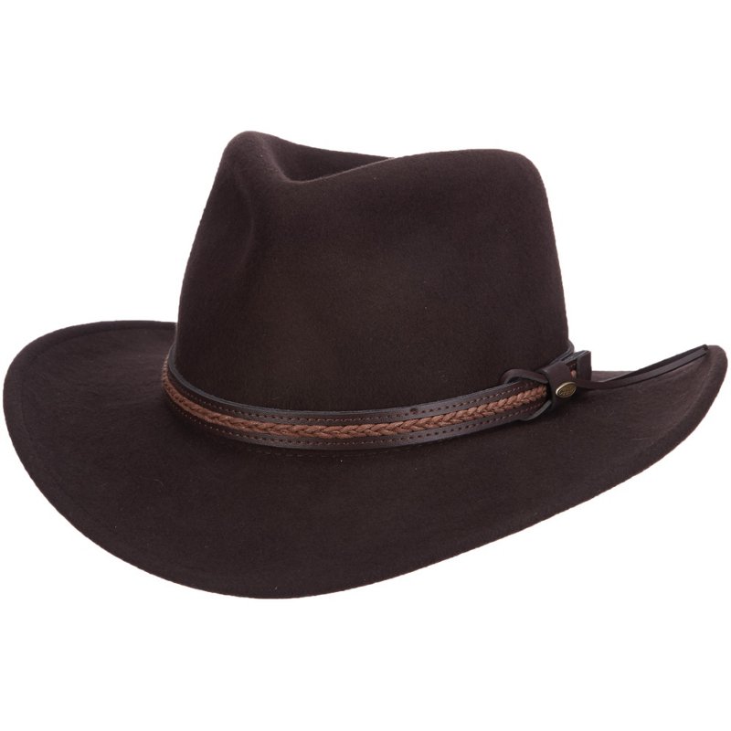 Scala Men's Outback Buffalo Wool Hat Brown, X-Large - Men's Hunting/Fishing Headwear at Academy Sports