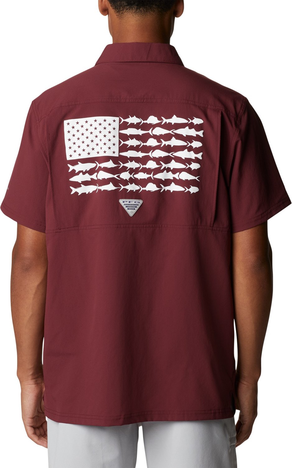 Columbia Sportswear Men's Texas A&M Slack Tide Flag Camp Button Down Shirt  - view number 2