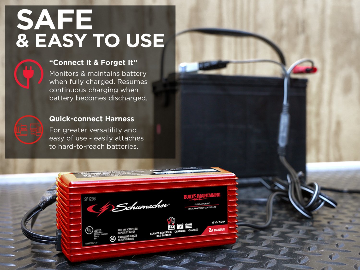 Schumacher Electric SP1296 6V 12V Automatic Battery Maintainer - view number 6