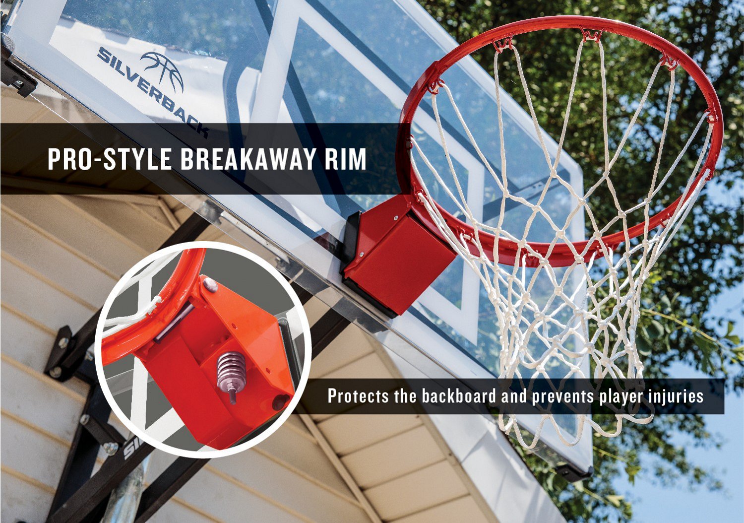 Silverback NXT 54 in Steel WallMounted Basketball Hoop Academy