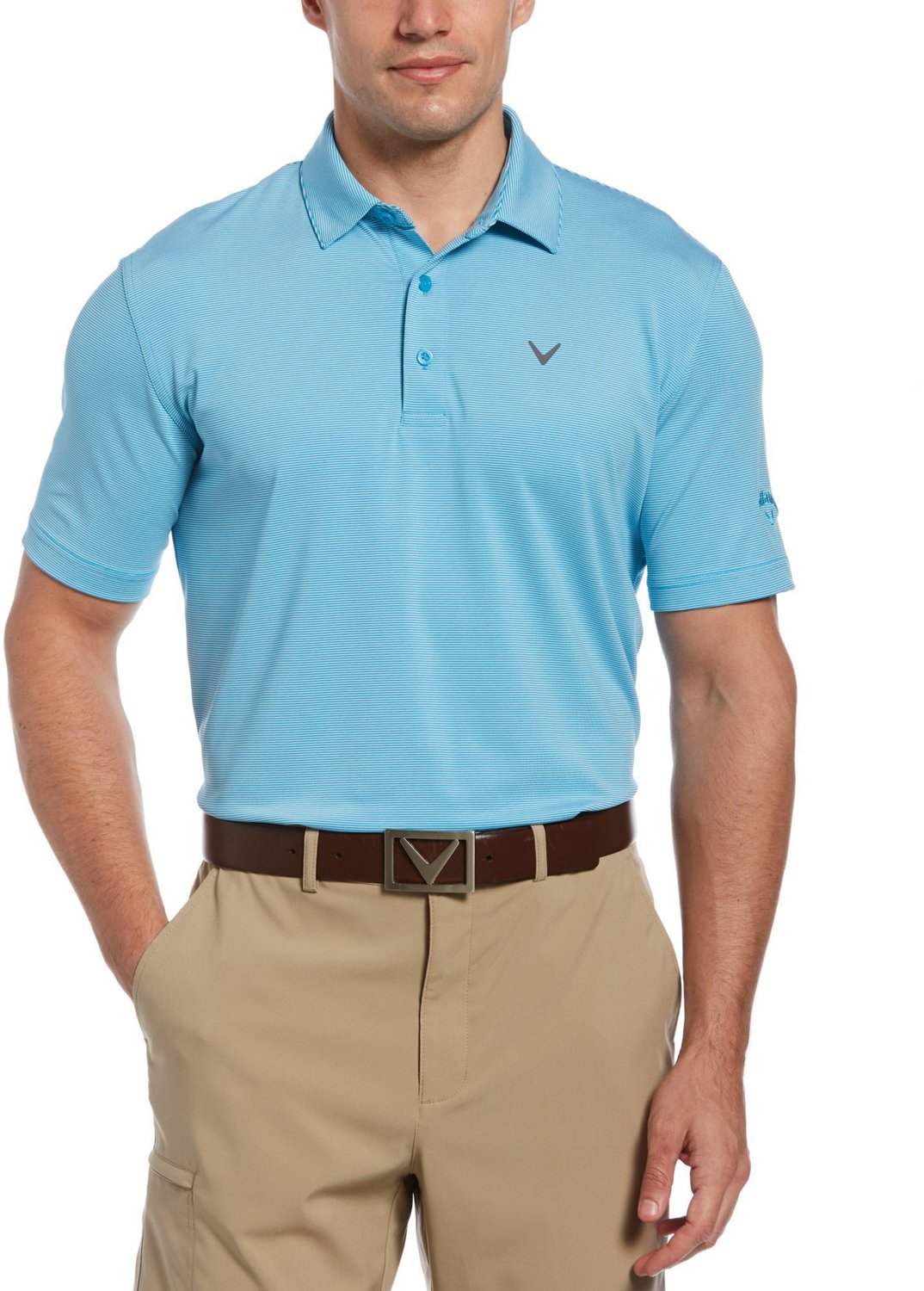 Callaway Men's Pro Spin Fine Line Stripe Golf Polo Shirt
