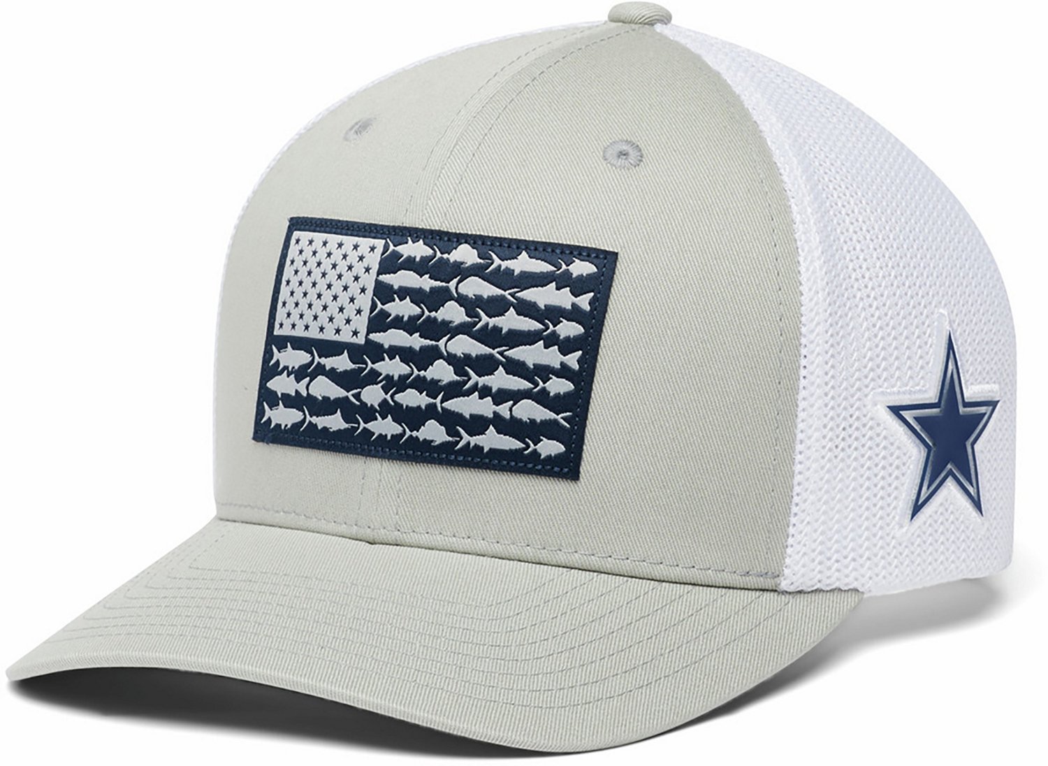 Columbia Sportswear Men's Dallas Cowboys PFG Mesh Fish Flag Ball Cap