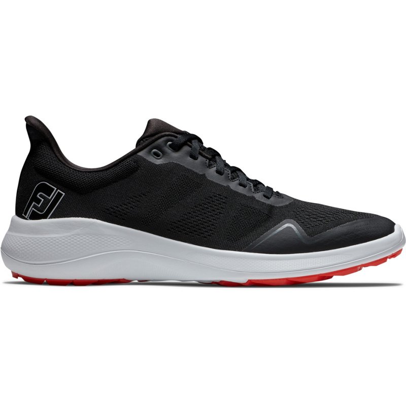 FootJoy Men's FJ Flex Spikeless Golf Shoes Black/Red, 8.5 - Mens Golf Shoes at Academy Sports product image