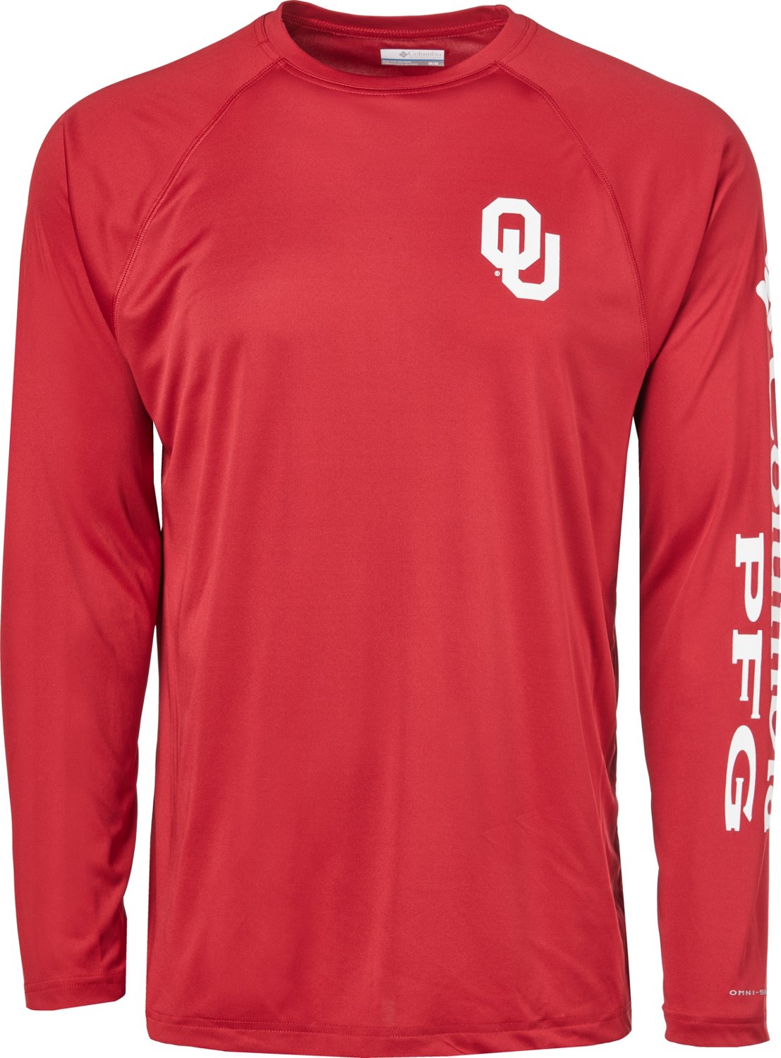 Columbia Sportswear Men's University of Oklahoma PFG Terminal Tackle Big Long Sleeve T-shirt