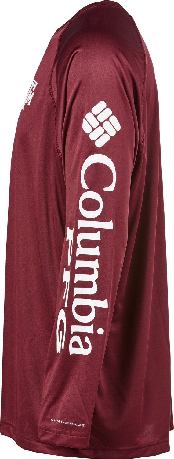 Columbia Sportswear Men's Texas A&M University PFG Terminal Tackle Big Long Sleeve T-shirt                                       - view number 3