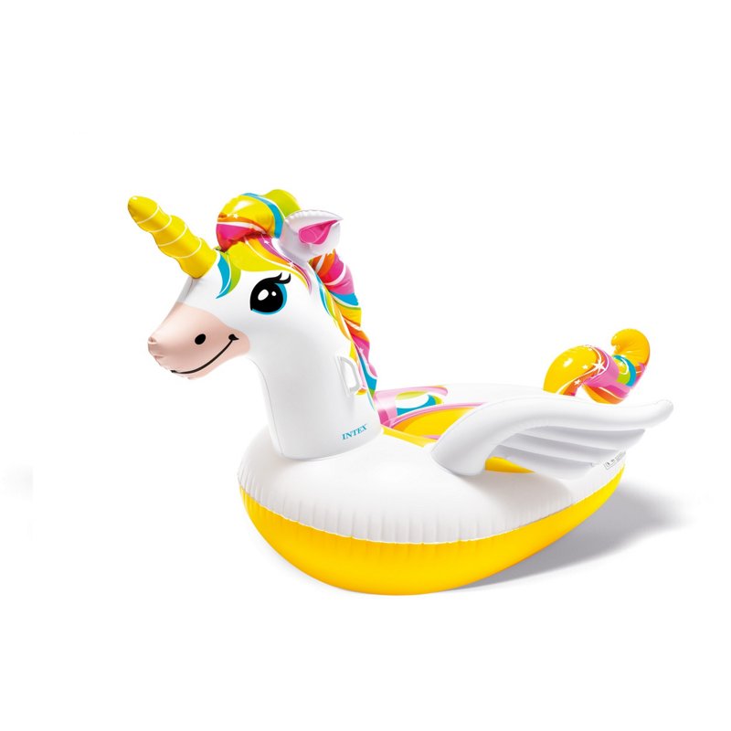 INTEX Enchanted Unicorn Ride-On Pool Float White/Yellow - Pool Games And Toys at Academy Sports
