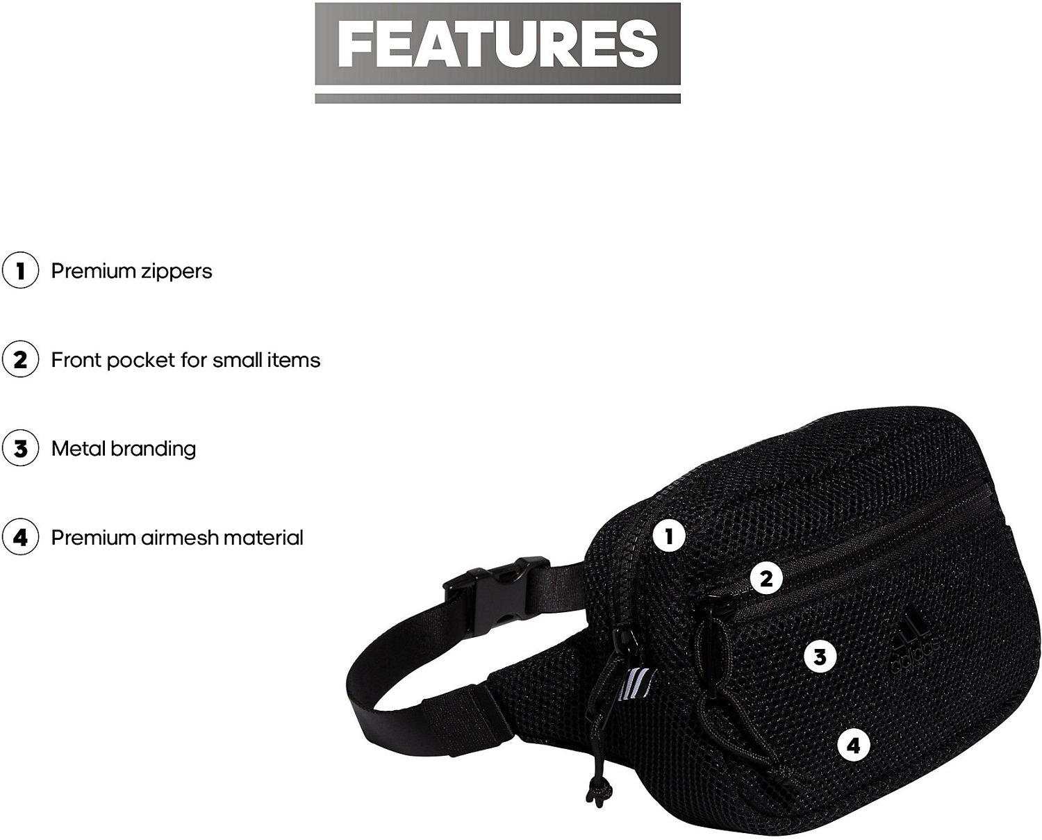 adidas Airmesh Waist Pack Free Shipping at Academy