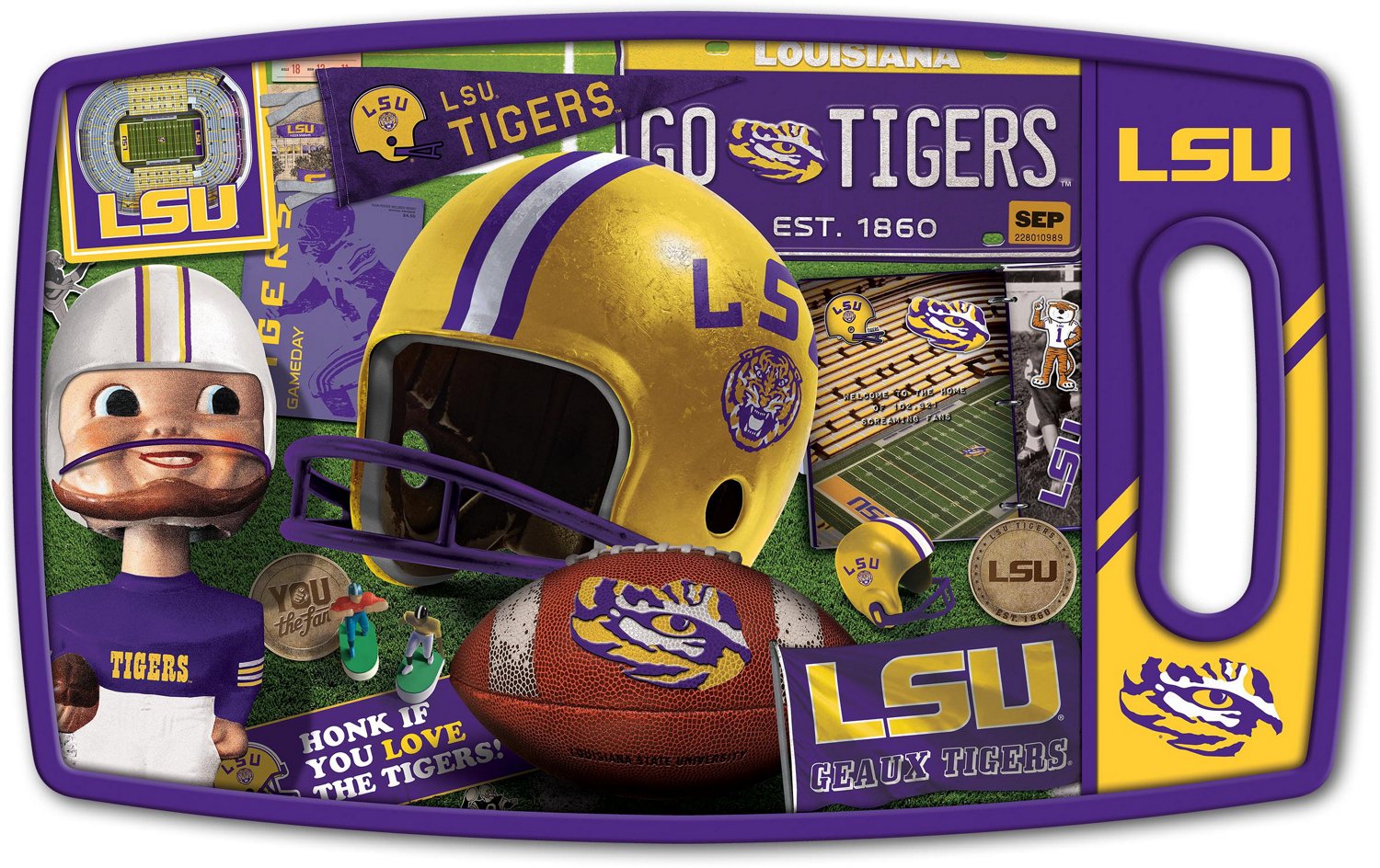 YouTheFan Louisiana State University Retro Series Cutting Board