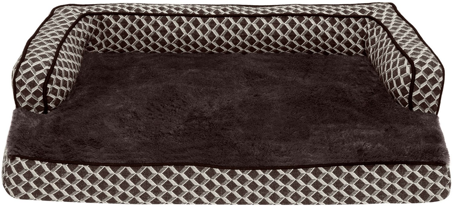 FurHaven Plush Decor Comfy Couch Orthopedic Medium Sofa Pet Bed