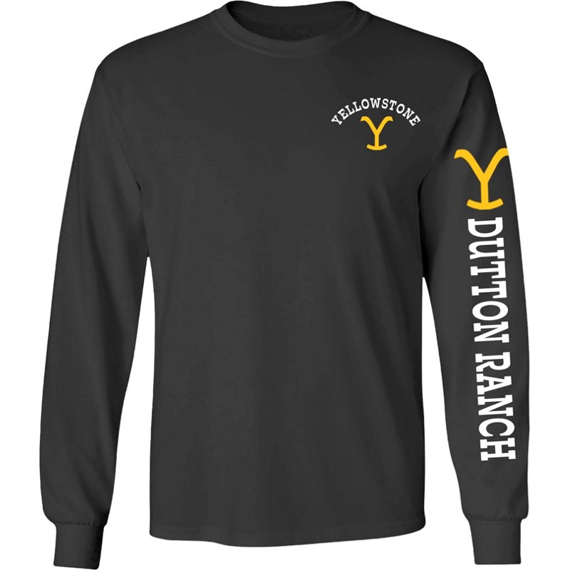 Yellowstone Men's Y Dutton Long Sleeve Graphic T-Shirt Black, Small - Men's Outdoor Graphic Tees at Academy Sports product image
