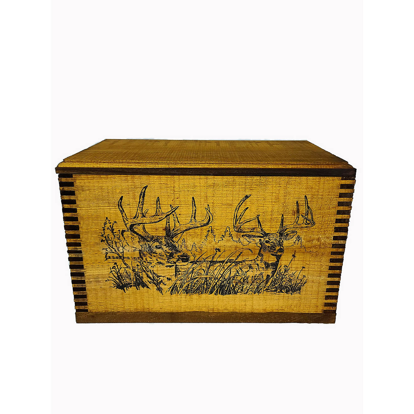 Evans Sports 2 Trophy Deer Wooden Accessory Case with Smooth Lid                                                                 - view number 1