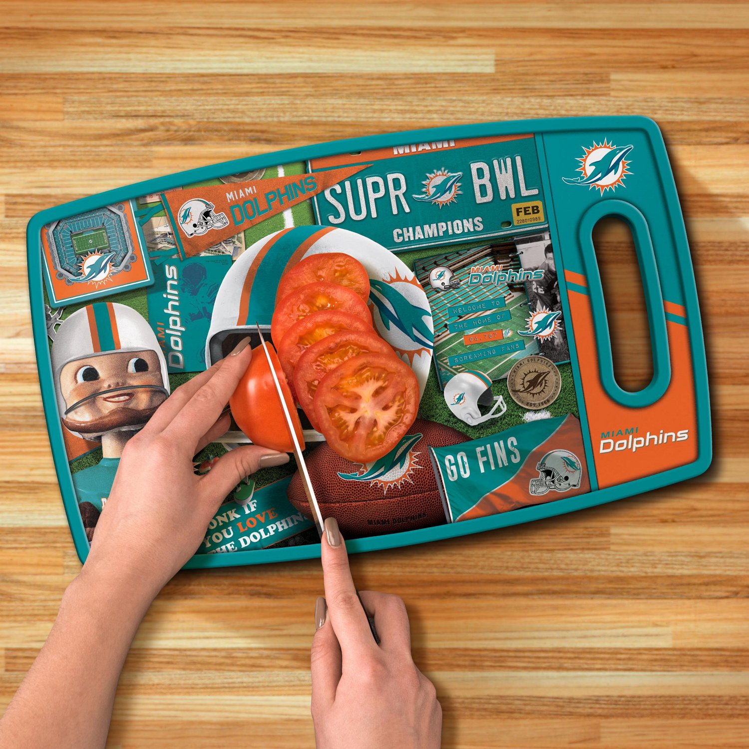 YouTheFan Miami Dolphins Retro Series Cutting Board                                                                              - view number 4
