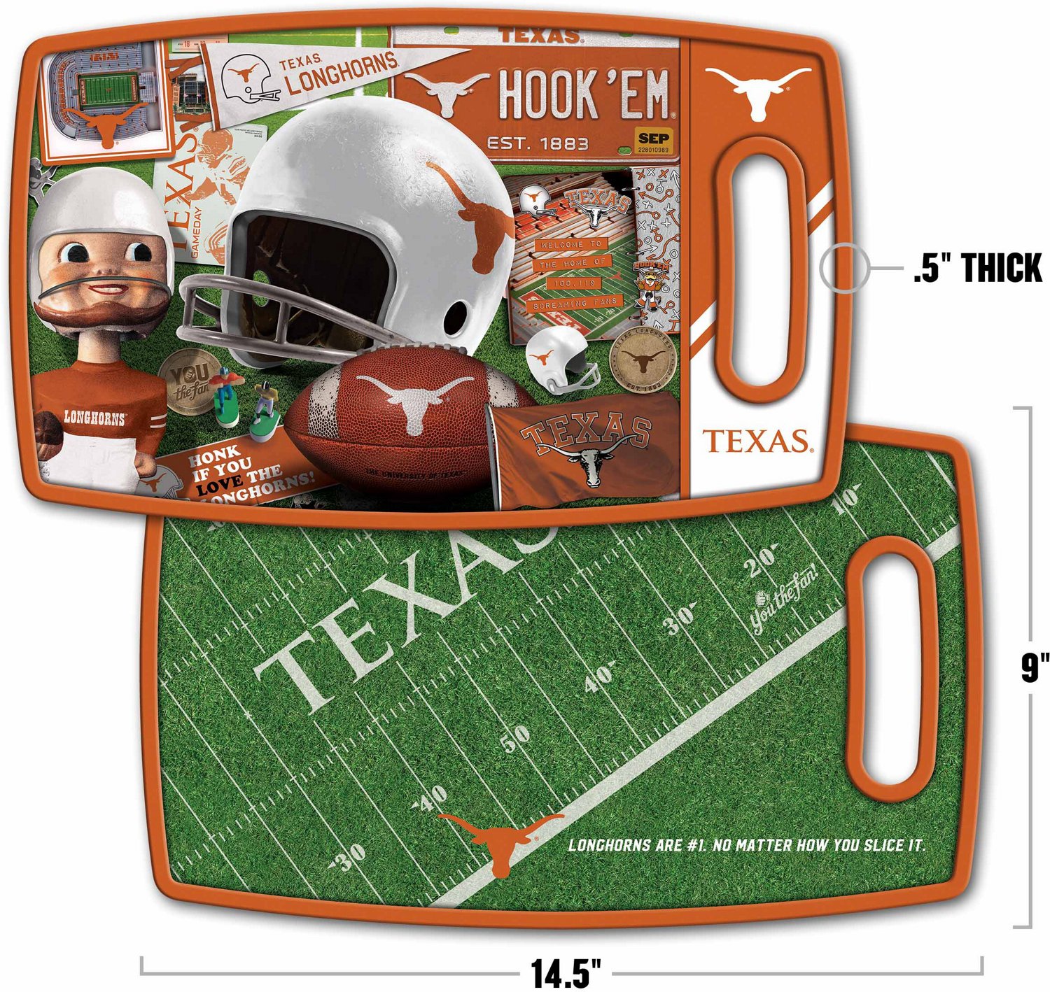 YouTheFan University Of Texas Retro Series Cutting Board