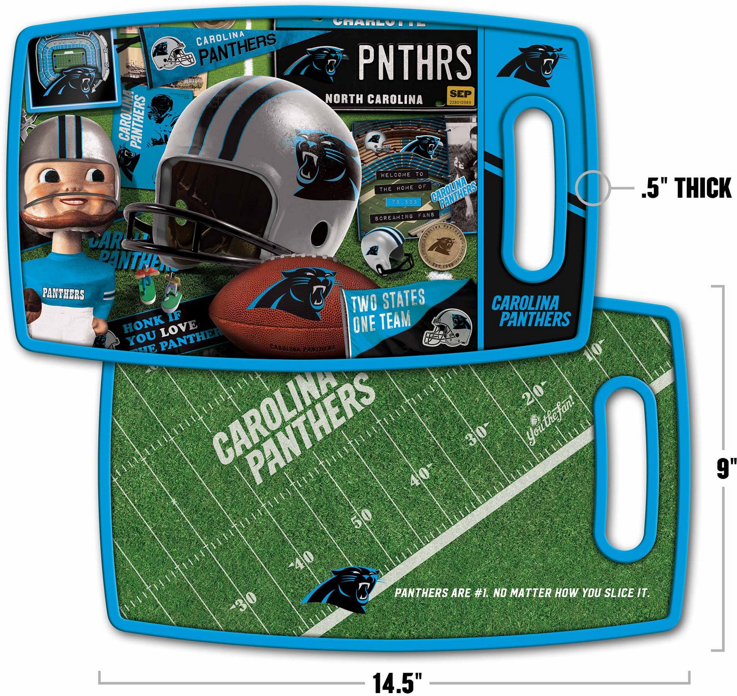 YouTheFan Carolina Panthers Retro Series Cutting Board                                                                           - view number 2