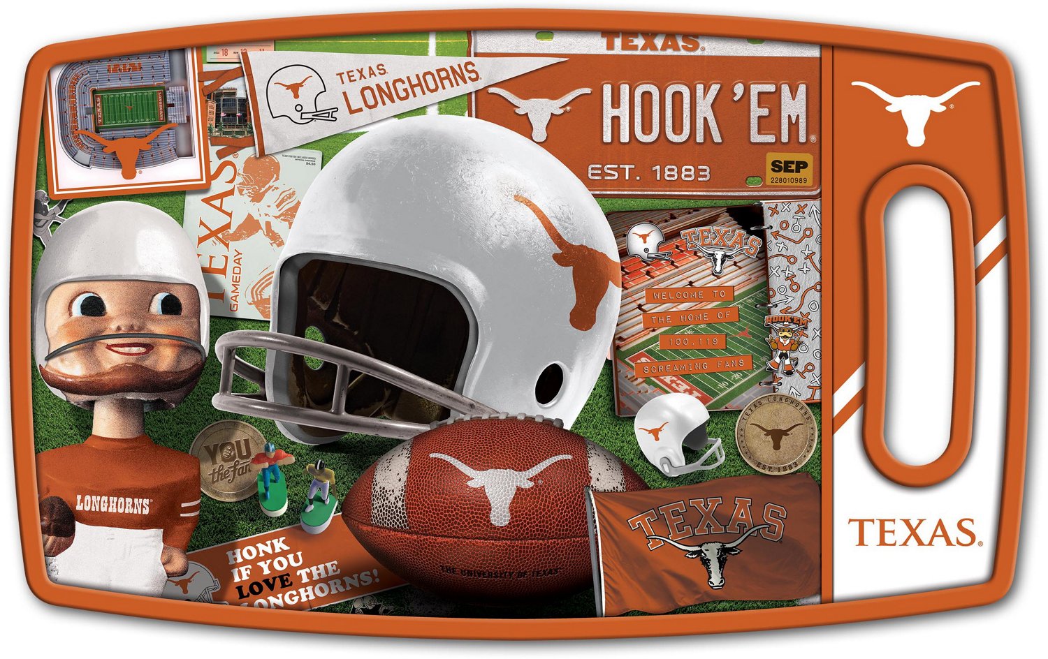 YouTheFan University Of Texas Retro Series Cutting Board