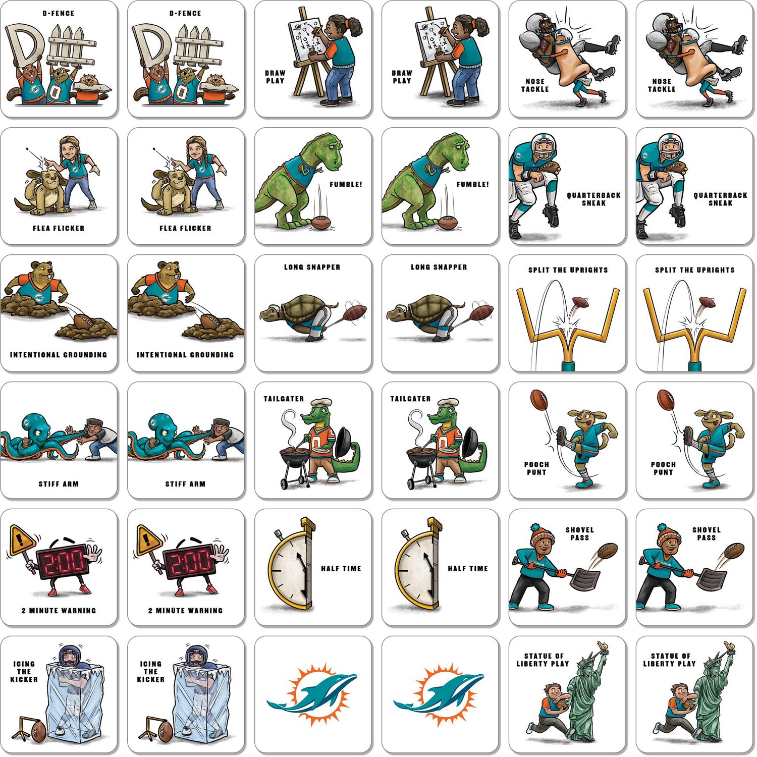 YouTheFan Miami Dolphins Memory Match Game                                                                                       - view number 2