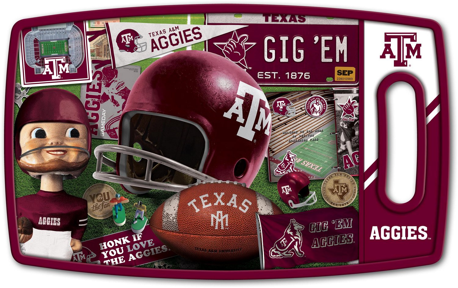 YouTheFan Texas A&M University Retro Series Cutting Board