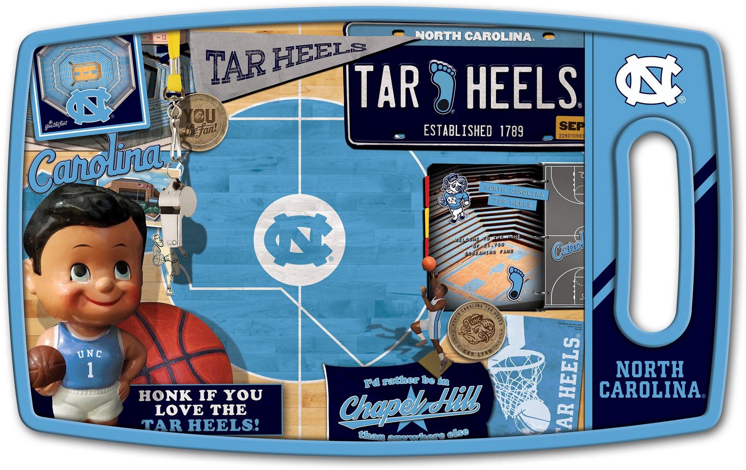 YouTheFan University Of North Carolina Retro Series Cutting Board
