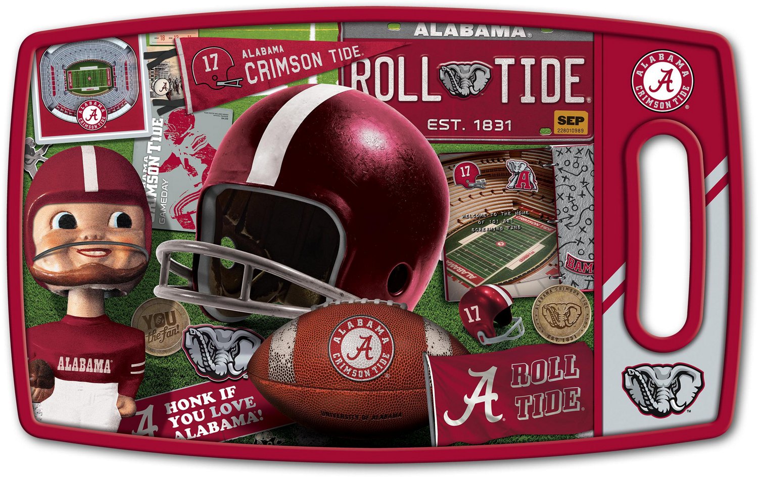 YouTheFan University Of Alabama Retro Series Cutting Board