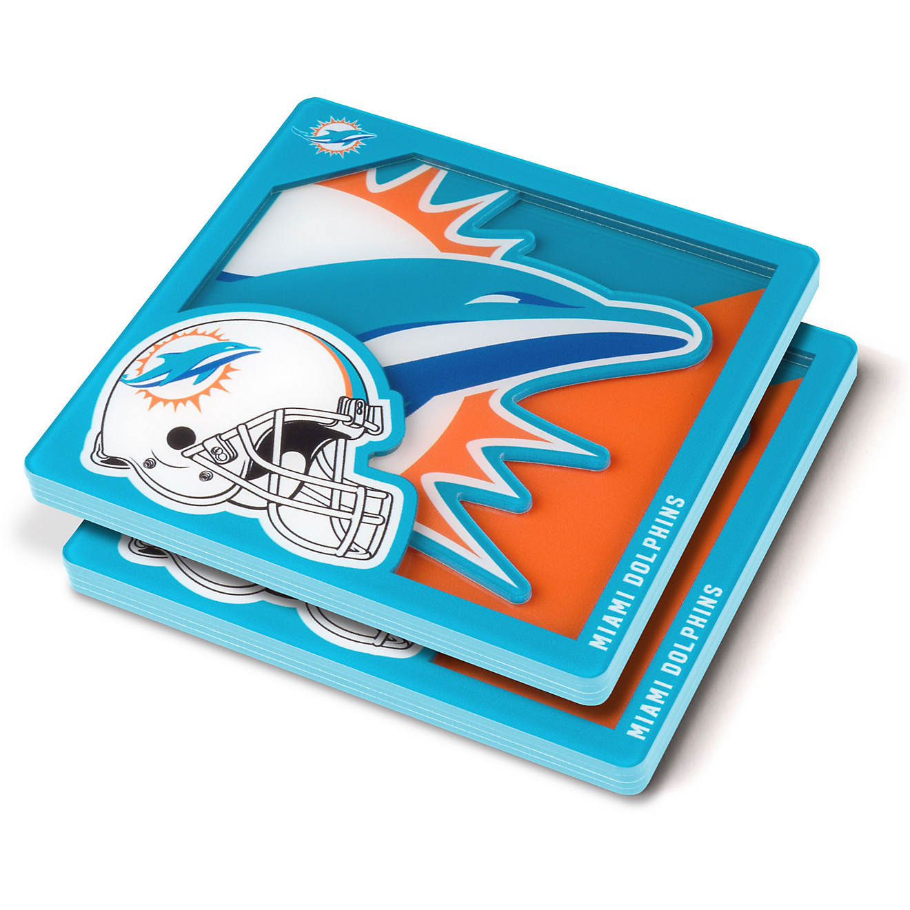 YouTheFan Miami Dolphins 3D Series Coasters 2-Pack                                                                               - view number 1