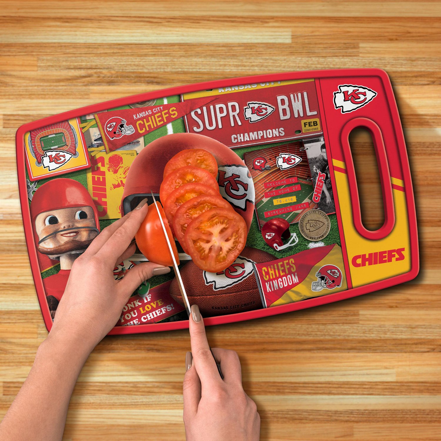 YouTheFan Kansas City Chiefs Retro Series Cutting Board                                                                          - view number 4