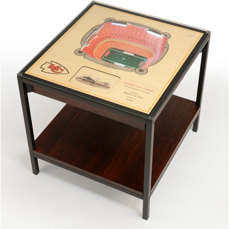 Photos - Coffee Table YouTheFan Kansas City Chiefs 25-Layer StadiumViews Lighted End Table Red - at Academy Sports 7010274