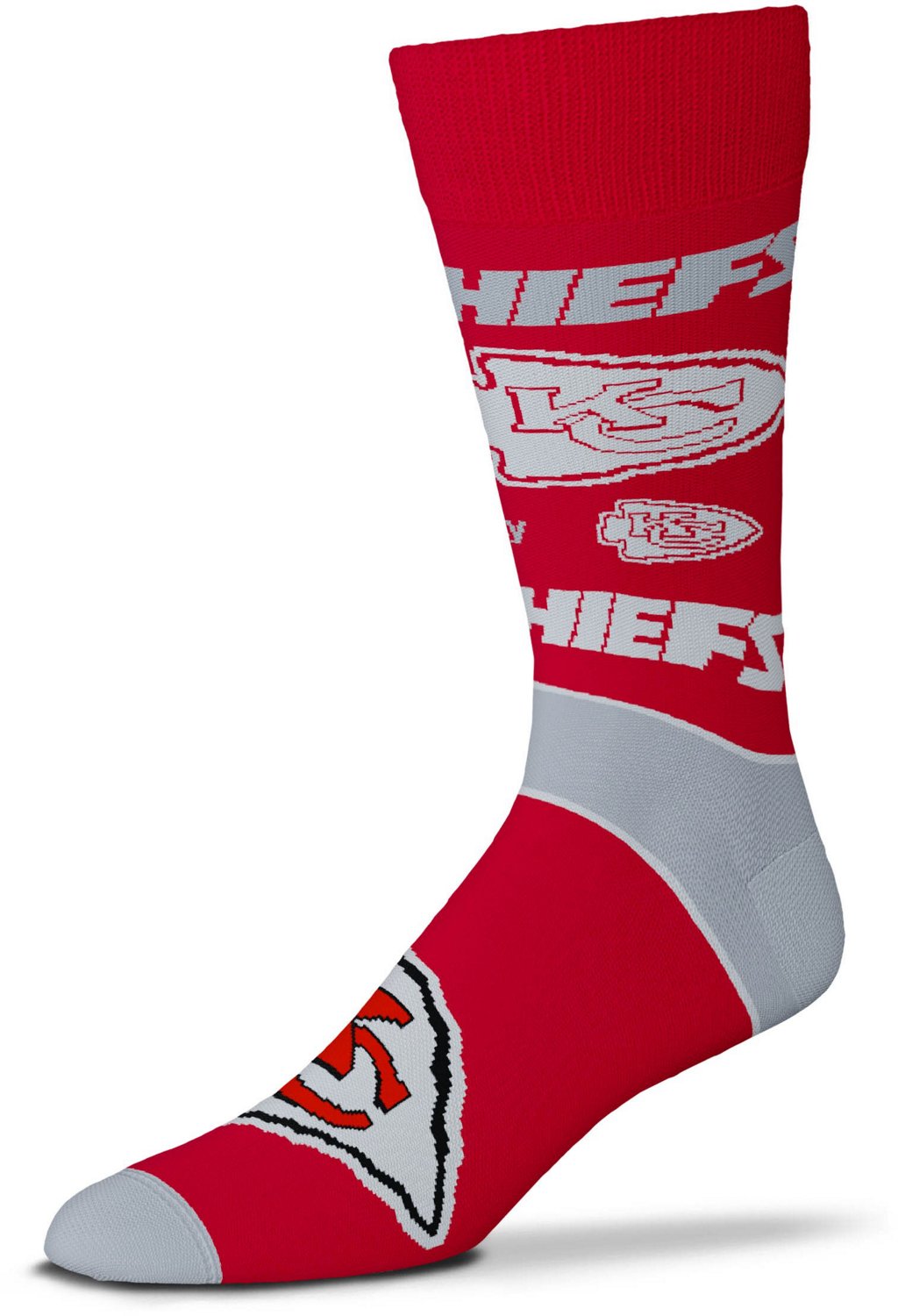 Kansas City Chiefs For Bare Feet End to End Crew Socks