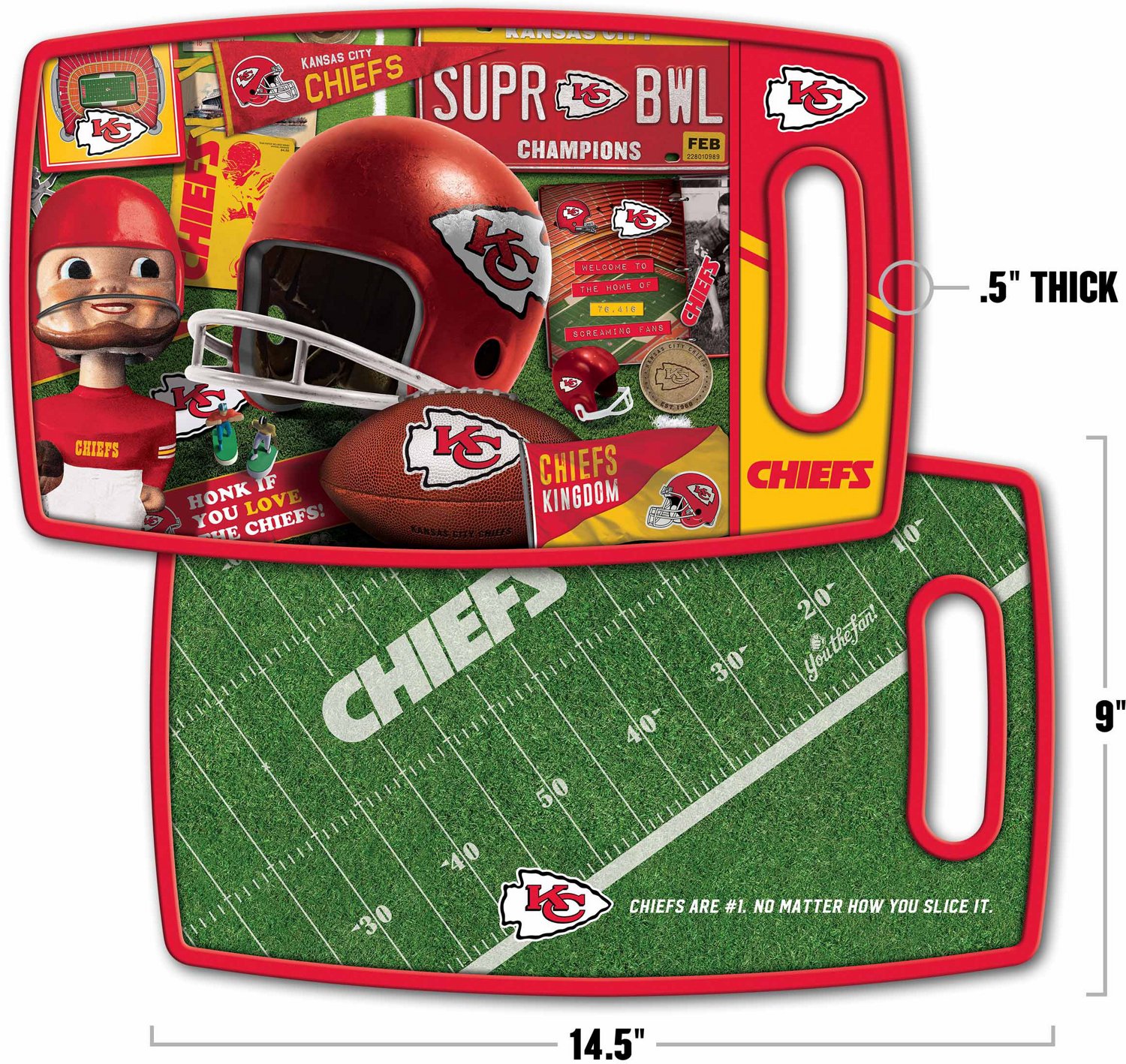 YouTheFan Kansas City Chiefs Retro Series Cutting Board                                                                          - view number 2