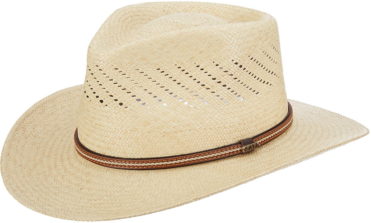 Scala Pronto Men s Hand Woven Vented Panama Outback Hat Academy