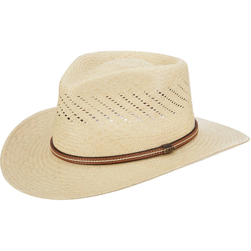 Scala Pronto Men's Hand Woven Vented Panama Outback Hat Beige Light, Large - Men's Hunting/Fishing Headwear at Academy Sports