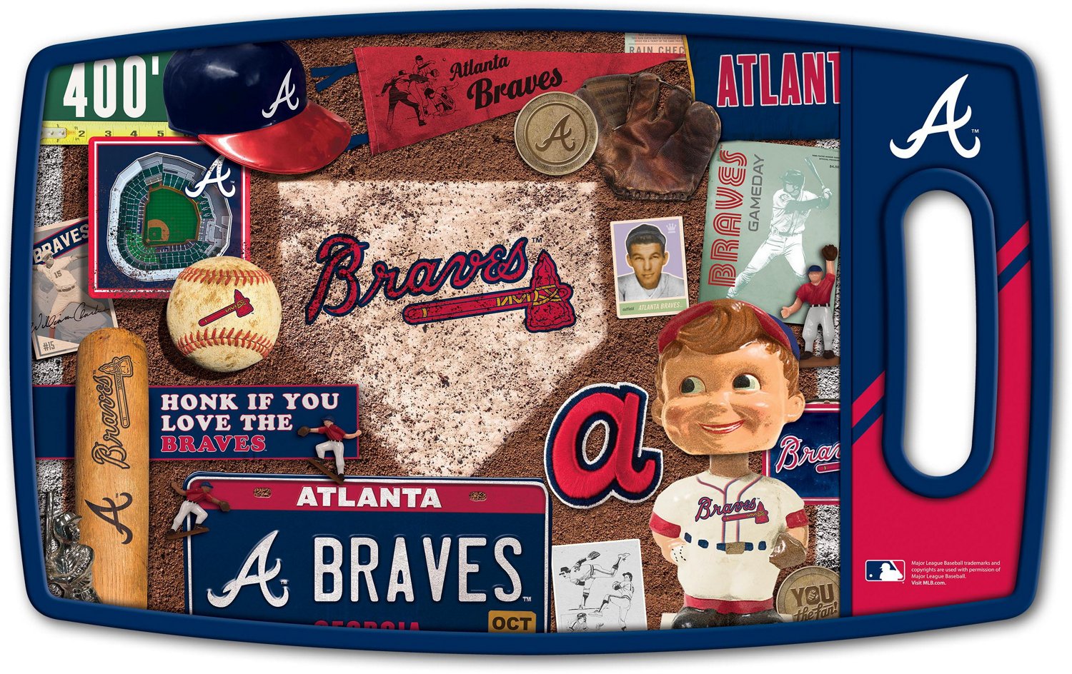 YouTheFan Atlanta Braves Retro Series Cutting Board