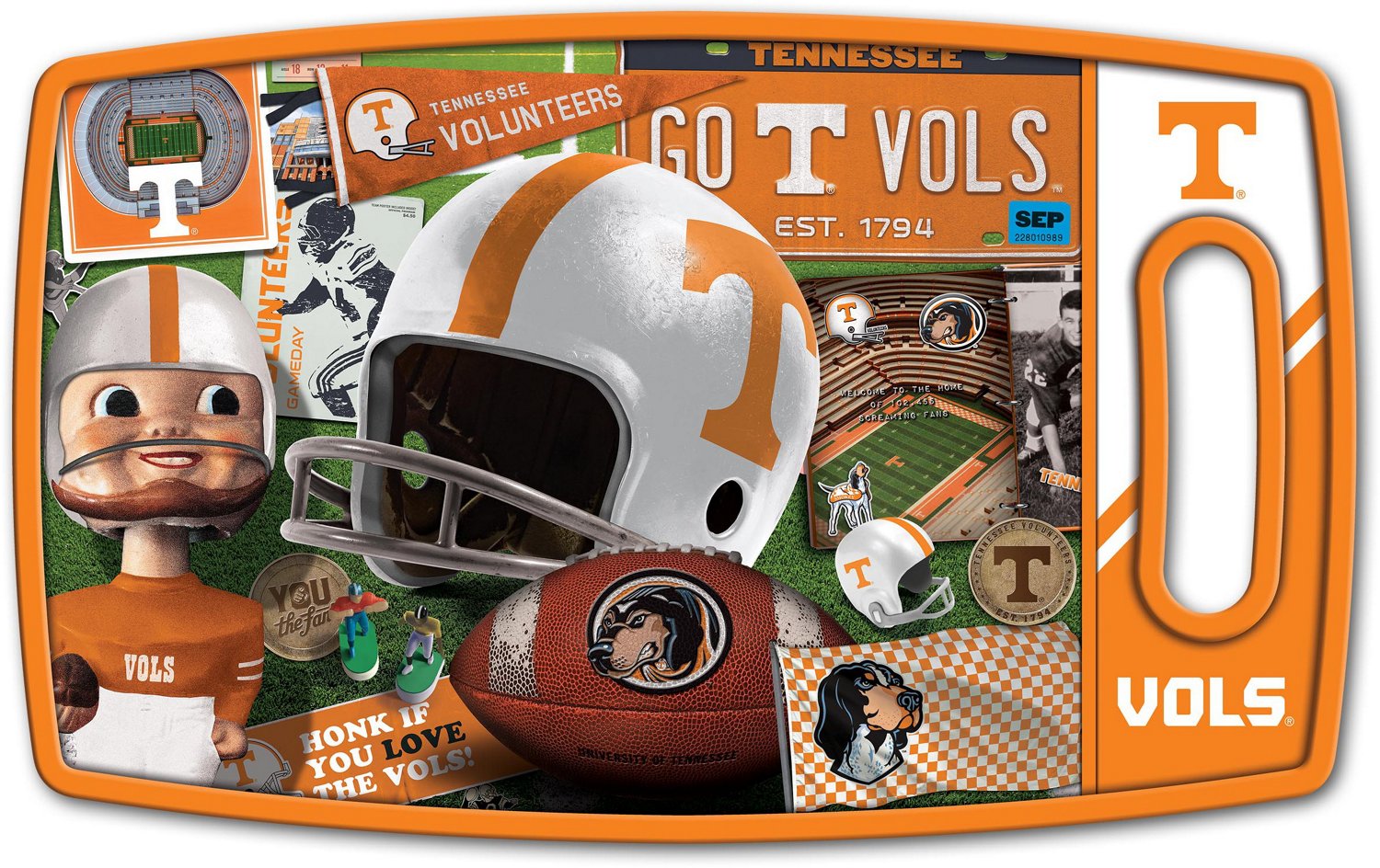 YouTheFan University Of Tennessee Retro Series Cutting Board