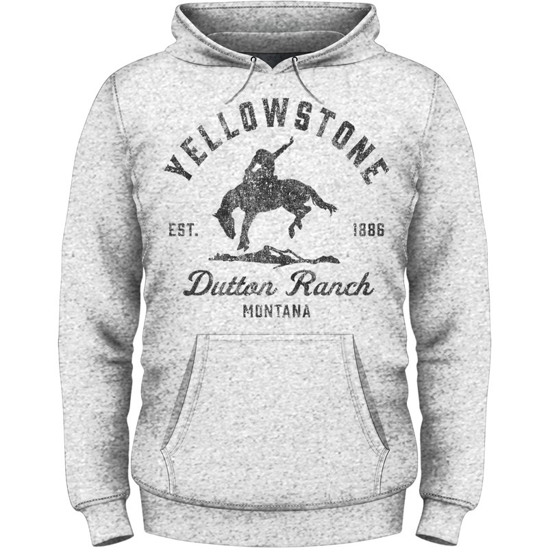 Yellowstone Men's Bucking Bronco Graphic Hoodie Gray, Small - Men's Longsleeve Outdoor Tops at Academy Sports product image