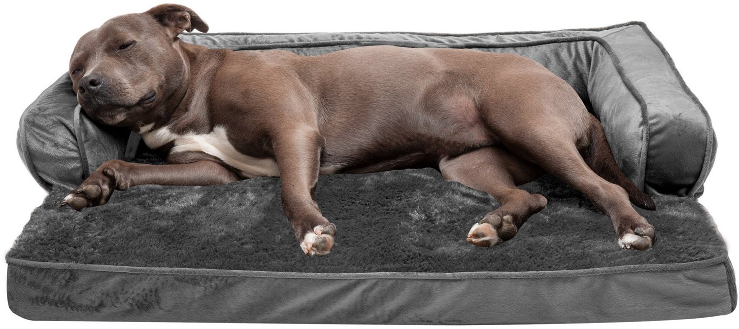 FurHaven Plush Velvet Comfy Couch Orthopedic Large Sofa Pet Bed - view number 2