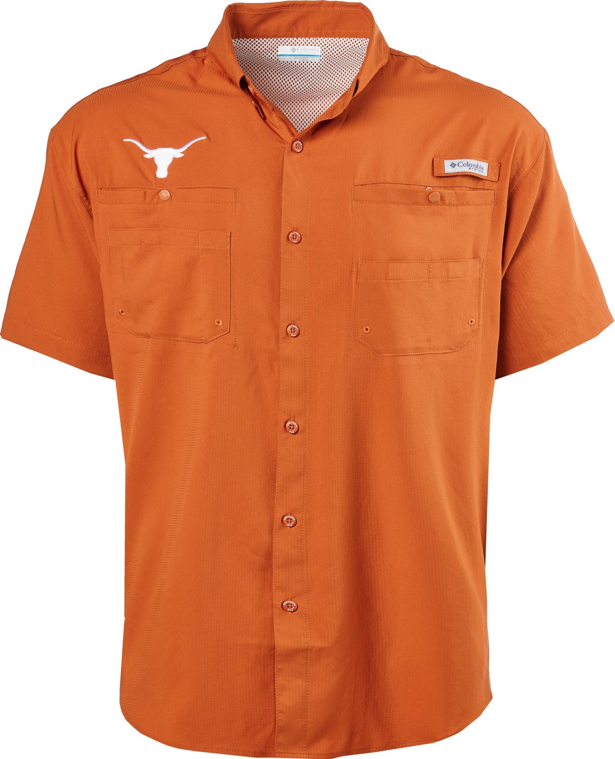 Houston Astros Columbia Short Sleeve Tamiami Button Down Shirt - Orange